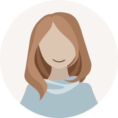 Illustration einer Person mit langem braunem Haar, gelbem Stern im Haar und hellblauem Obertei